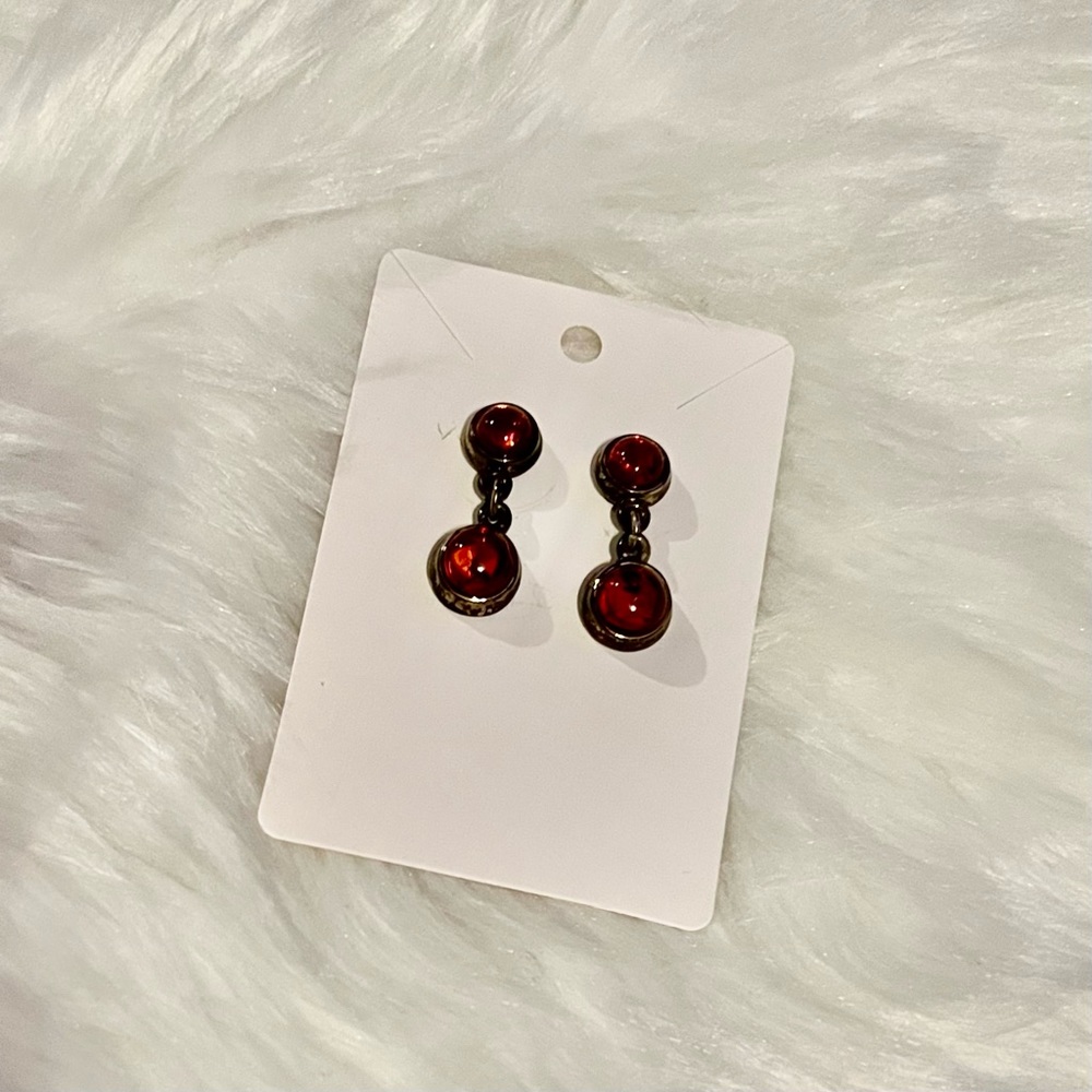 Red/Bronze Drop Earrings